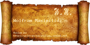 Wolfram Maximilián névjegykártya